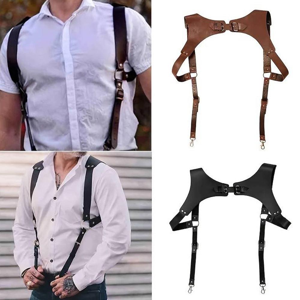 Men's Leather Restraint Harness Strap - KB003 - YDressup