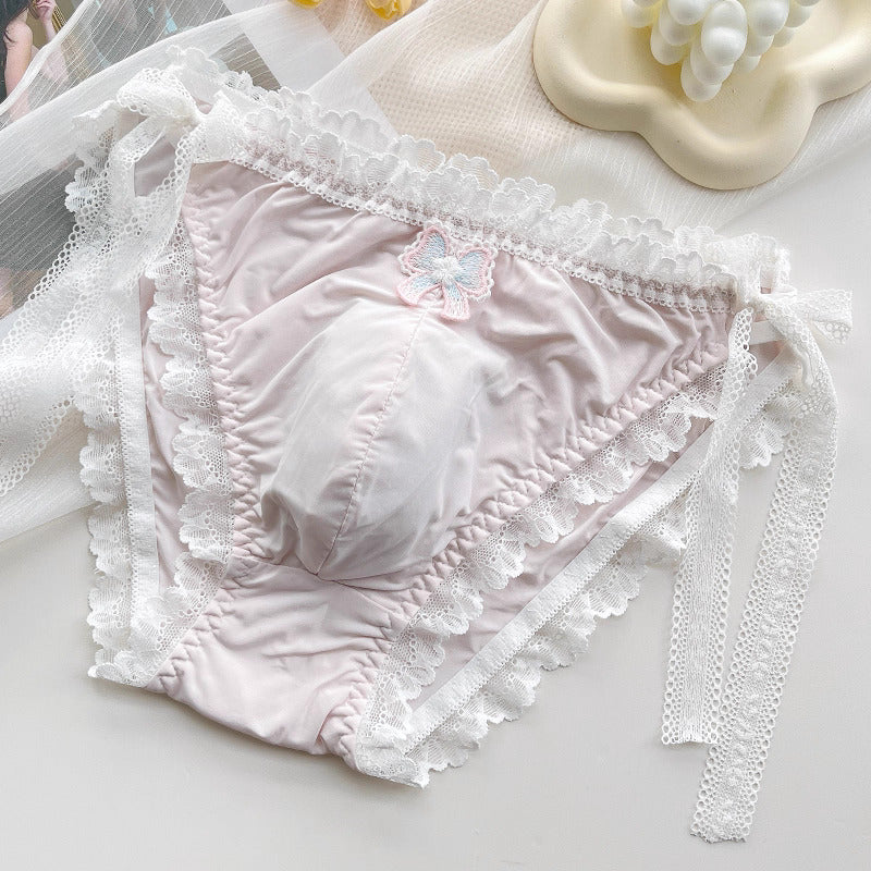 Luxury Lace Embroidered Briefs for Femboy - FU019