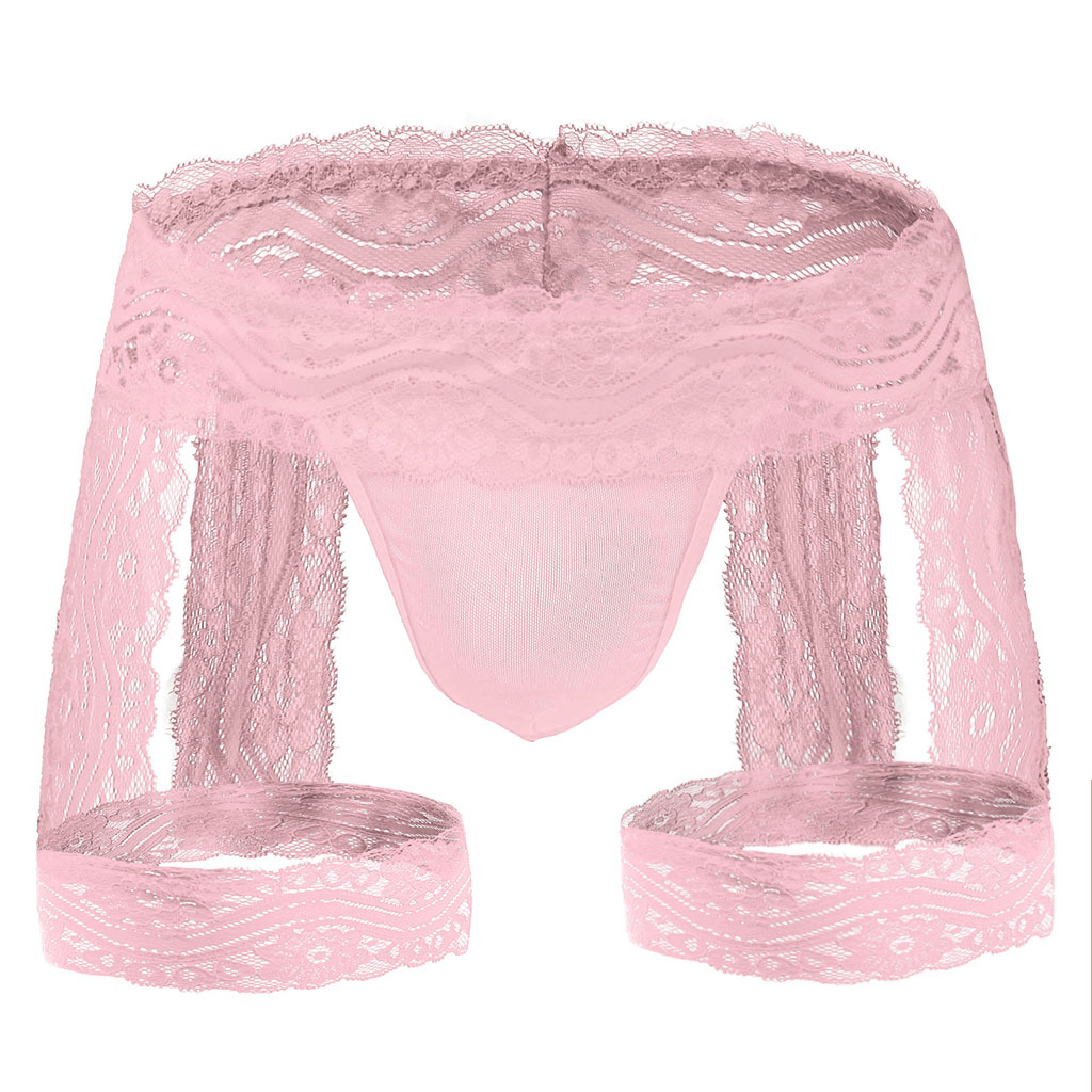 Men’s Sheer Lace Underwear Sexy See-Through Pouch Briefs - HDZ036