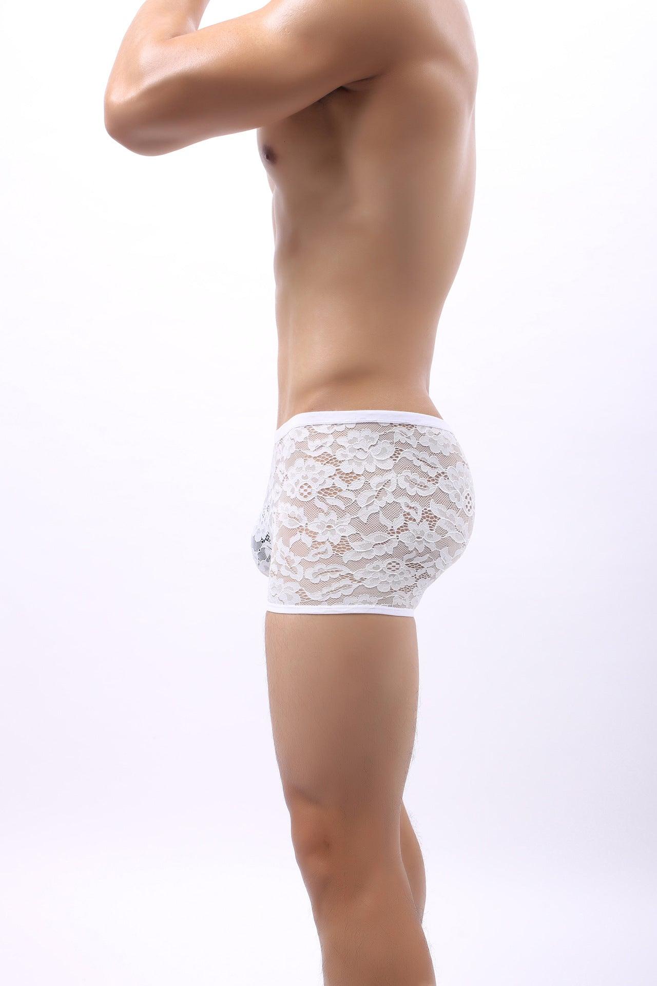 Men's Sexy Lace Boxer Briefs - PJK031 - YDressup