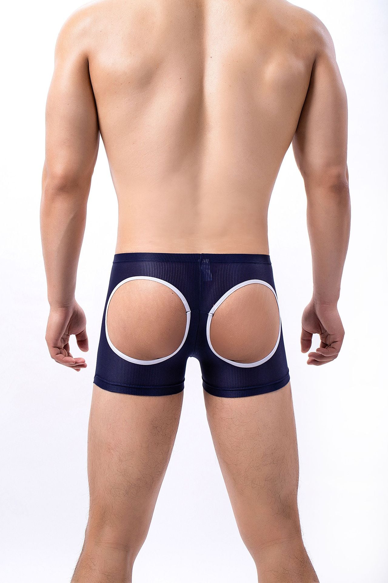 Men's Sexy Mesh Hip Hollow Boxer Briefs - PJK043