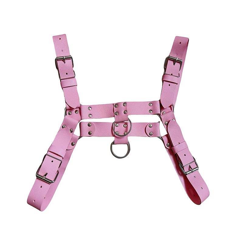 Leather Bull Dog Harness - Black - KB006