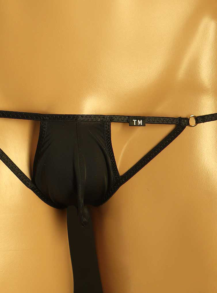 Men's Ice Silk Low Waist Sheer Briefs with Pouch - DZK062 - YDressup
