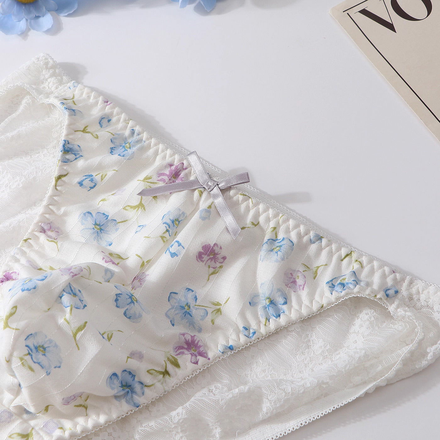 Femboy Floral Lace Thong with Pouch - PU010