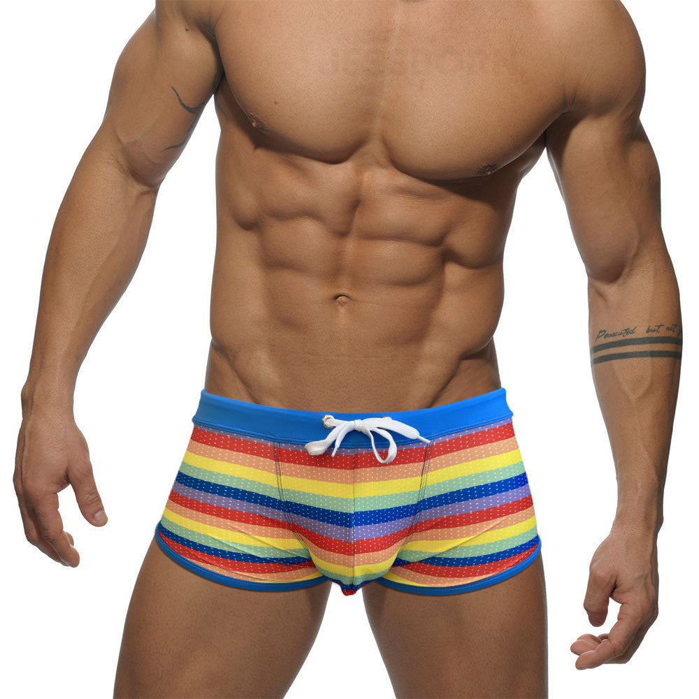 Rainbow Square Cut Swim Trunks - DK006