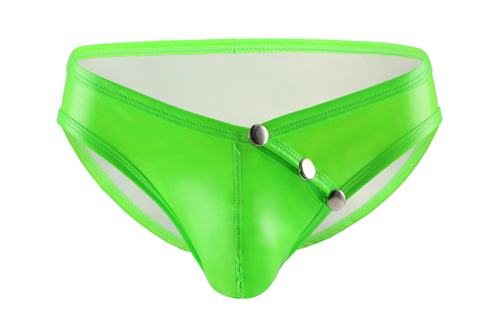 Sexy Faux Leather U Convex Briefs for Men - SJK045