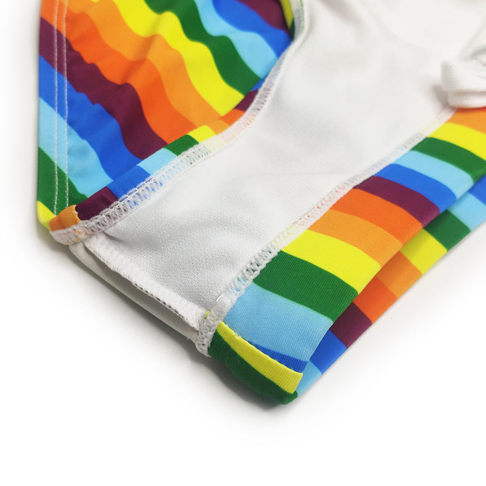Rainbow Striped Bikini Swim Briefs - YK004 - YDressup