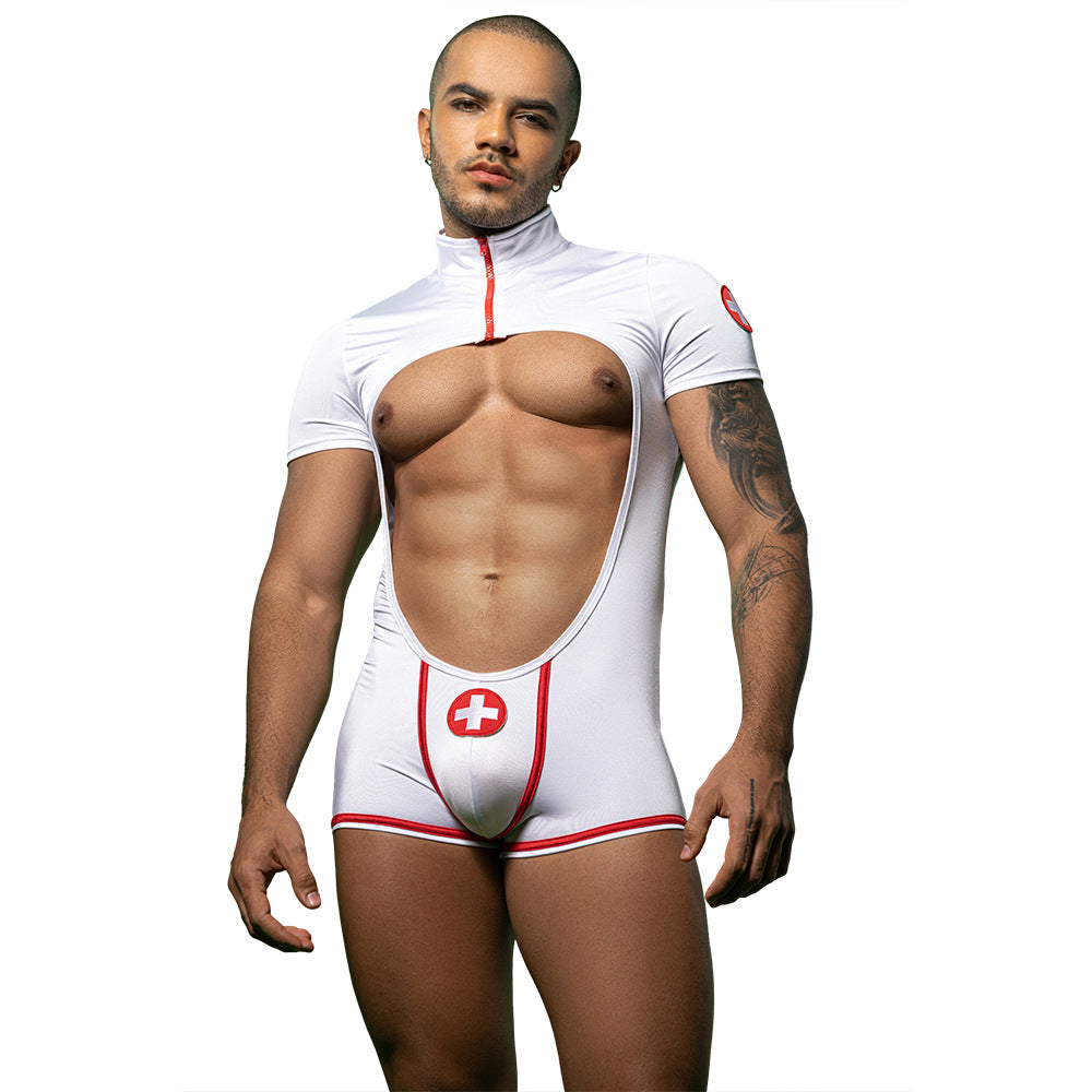 Men's Sexy Doctor Cosplay Bodysuit - QQNY007