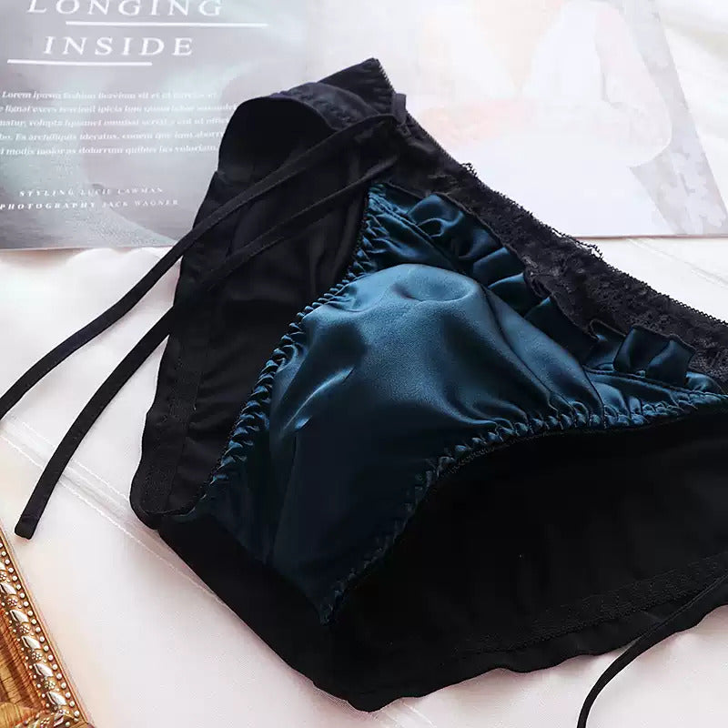 Luxury Satin Men's Bow Panties - FU011