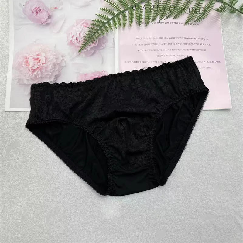 Sexy Floral Lace Mesh Men's Panties - FU018