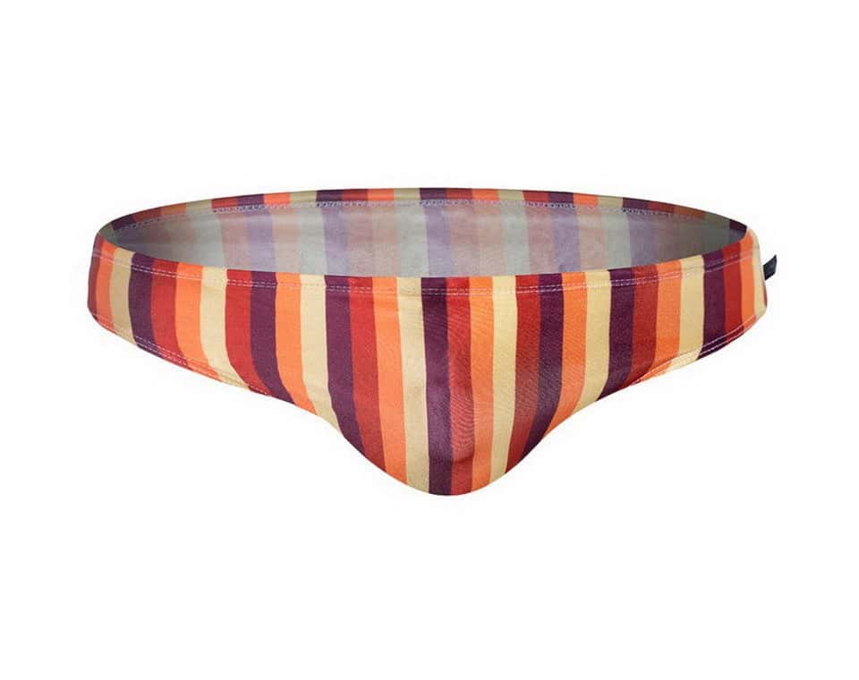 Men's Aquatic Rhythms Striped Swim Briefs - YK019 - YDressup