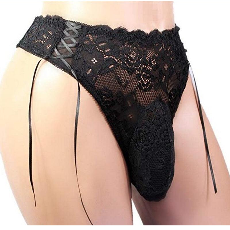 Men's Lace Spandex Thong - DZK043