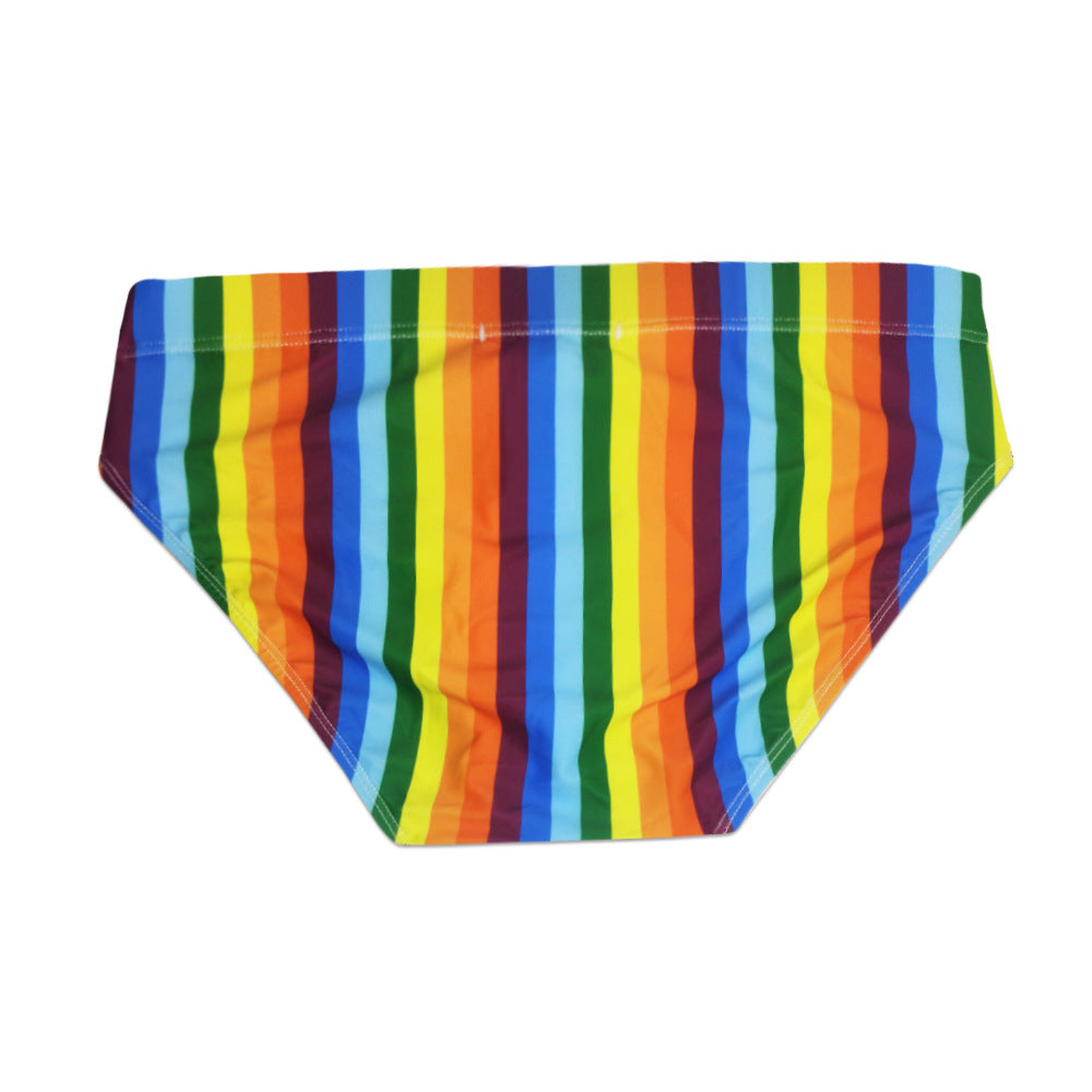 Rainbow Striped Bikini Swim Briefs - YK004 - YDressup