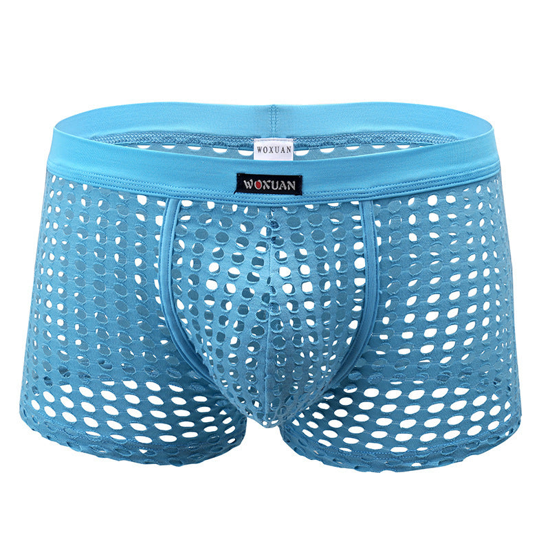Sexy Underwear Mesh Breathable Boxer Briefs Soft Stretch Trunks - PJK025