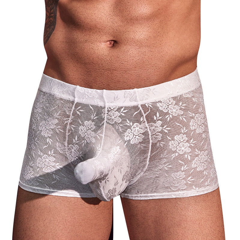 Men's Erotic Lace Back Ties Boxer Brief - PJK006 - YDressup