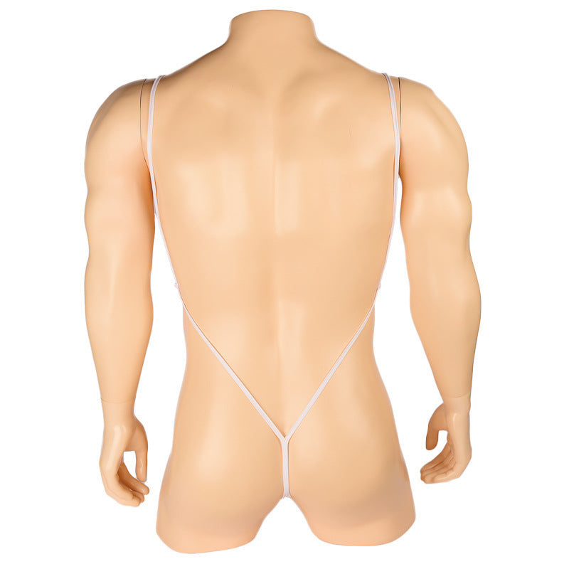 Men's Sheer Mesh Spaghetti Strap Bodysuit - LTY051 - YDressup