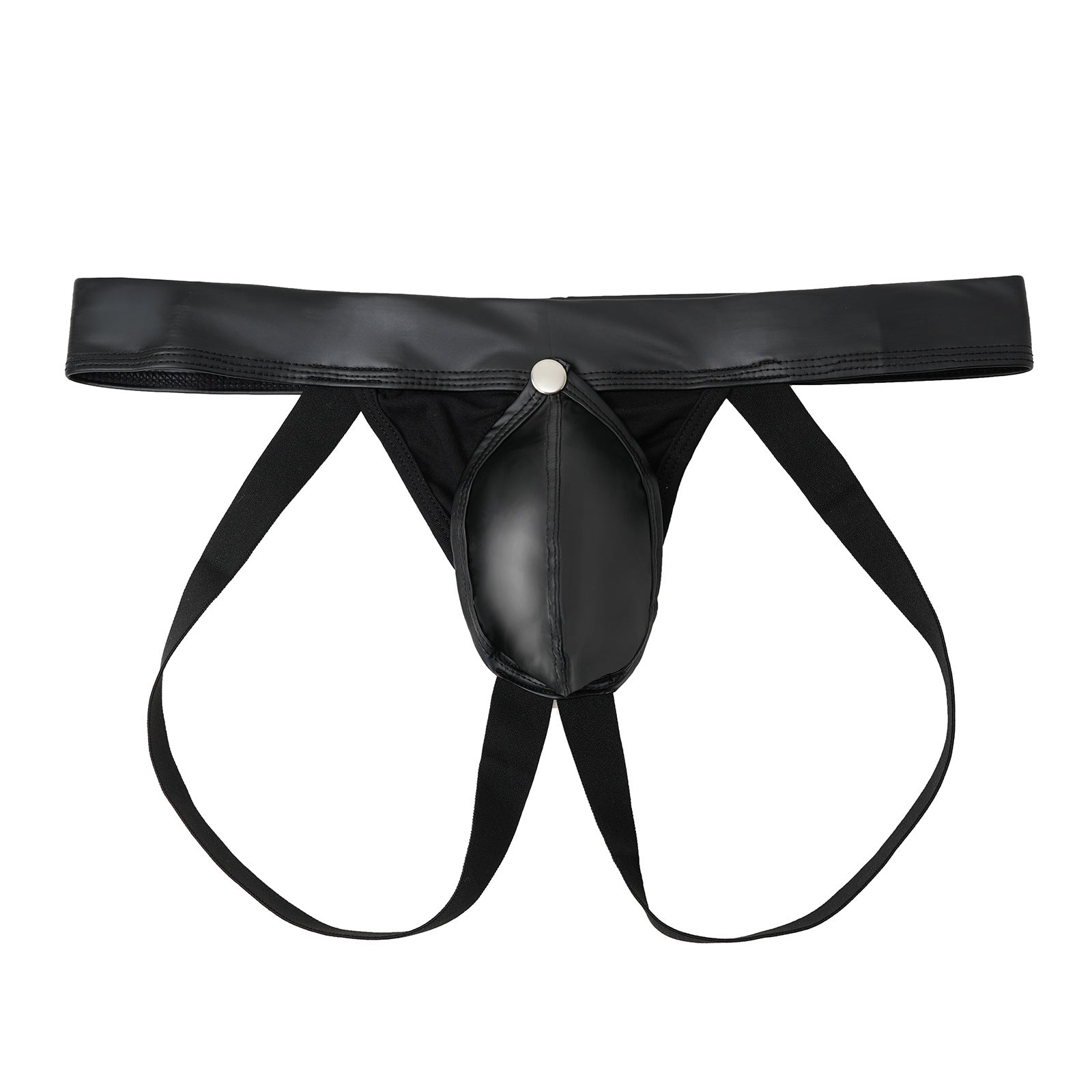 Men's Sexy Rivet Separate Hollow PU Leather Thong - HDZ040