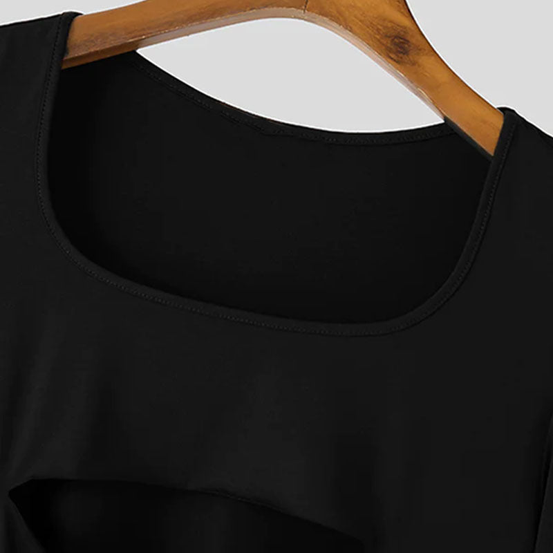 Men's Elastic and Sexy T-shirt with Tight Fitting Bottom - KK007 - YDressup