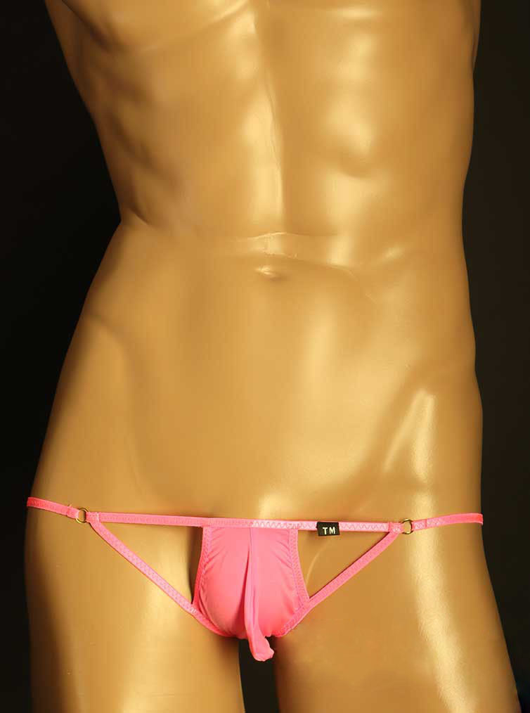 Men's Ice Silk Low Waist Sheer Briefs with Pouch - DZK062 - YDressup