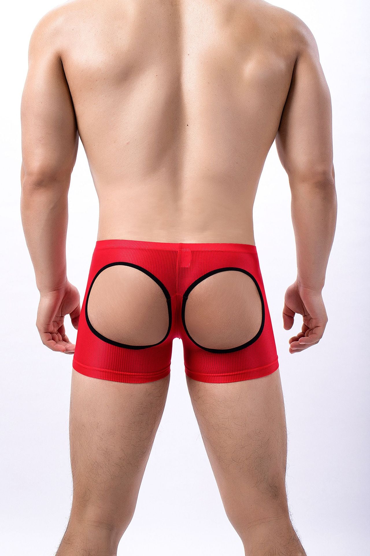 Men's Sexy Mesh Hip Hollow Boxer Briefs - PJK043