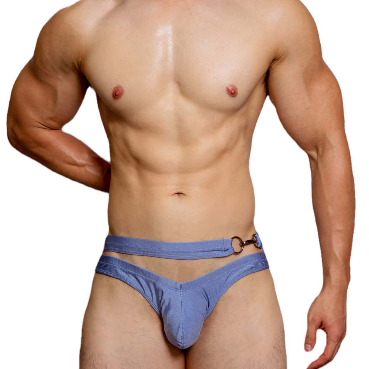 Low Rise Quick Dry Beach Metal Button Swim Briefs - YK033 - YDressup