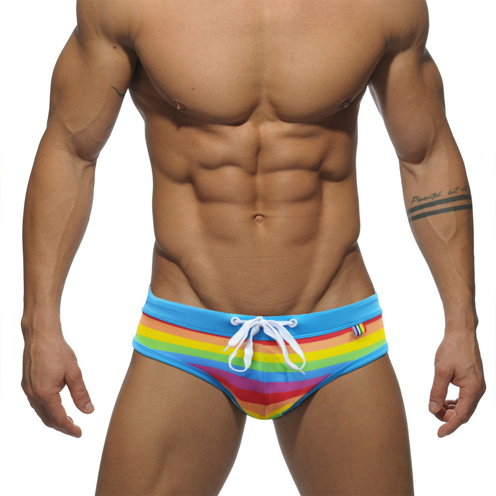 Retro Rainbow Swim Briefs - YK043