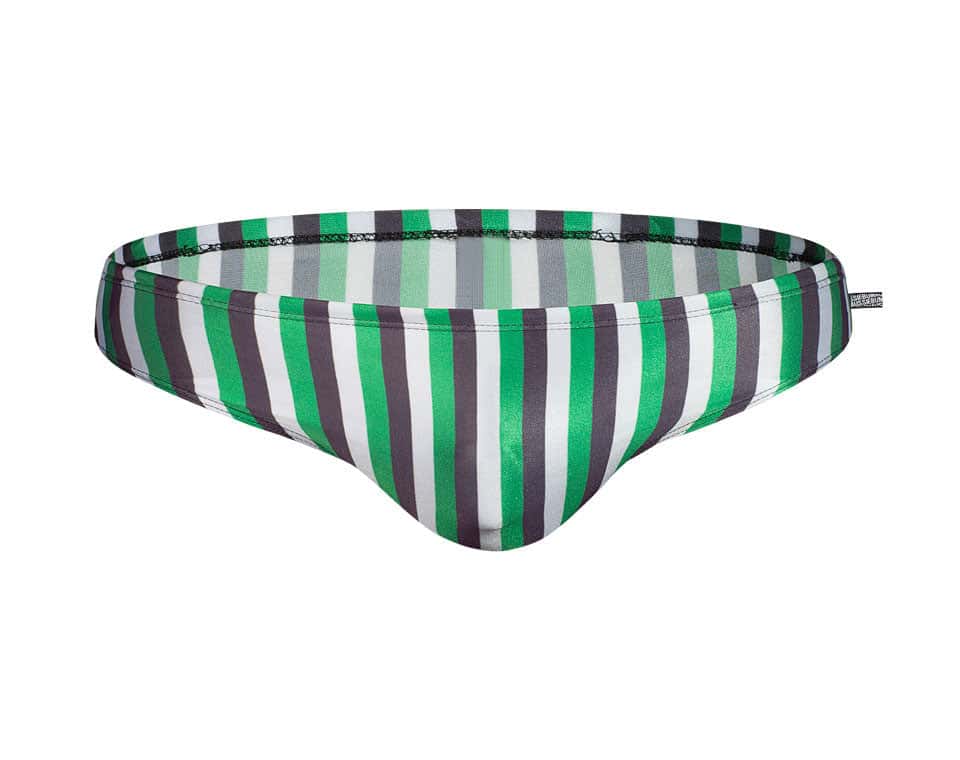 Men's Aquatic Rhythms Striped Swim Briefs - YK019 - YDressup