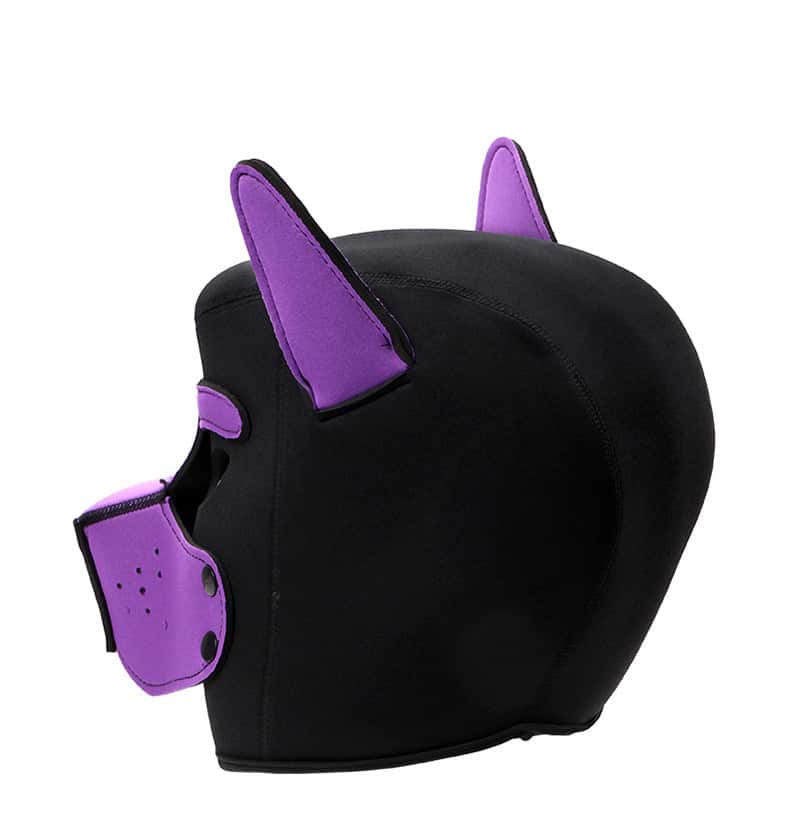 BDSM Bondage Dog Hood Mask with Detachable Nose for Roleplay - KB055