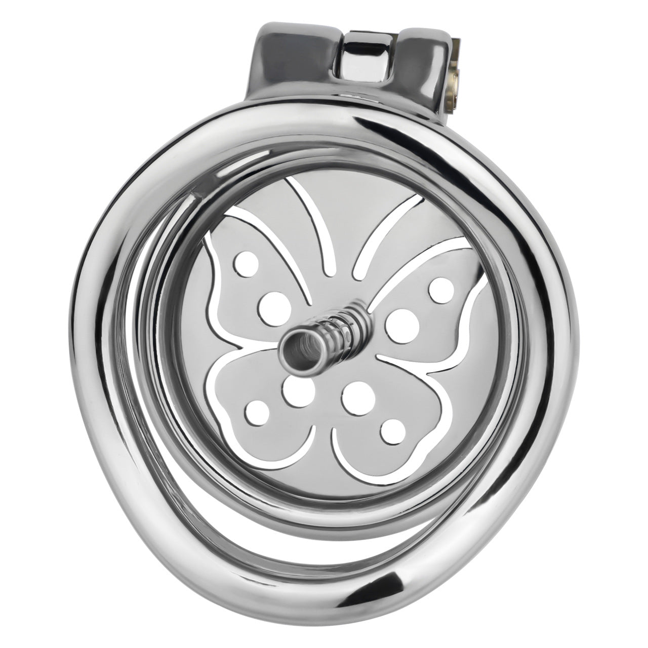 Steel Butterfly Inverted Chastity Cage with Urethral - YJS016