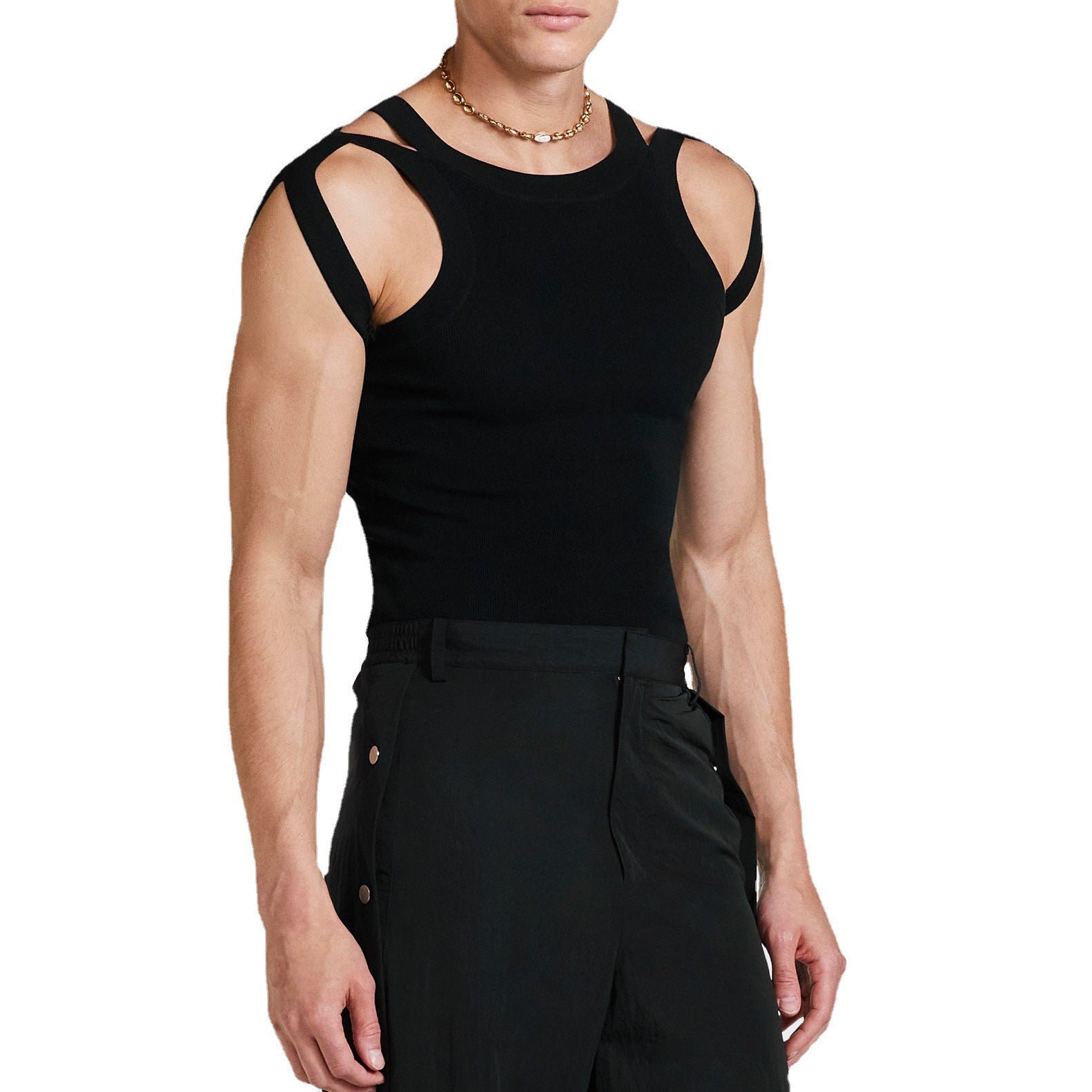 Elastic Slim Fit Base Layer Sexy Tight Sleeveless T-shirt Men's Tank Top - KK004 - YDressup