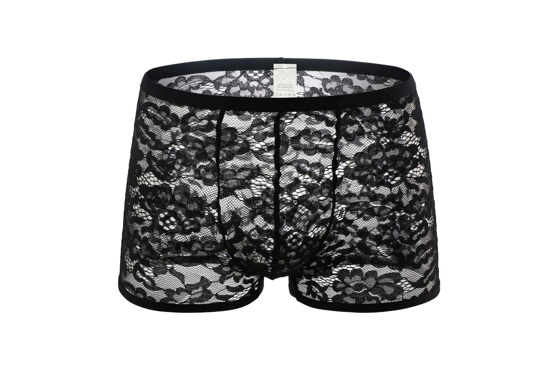 Men's Sexy Lace Boxer Briefs - PJK031 - YDressup