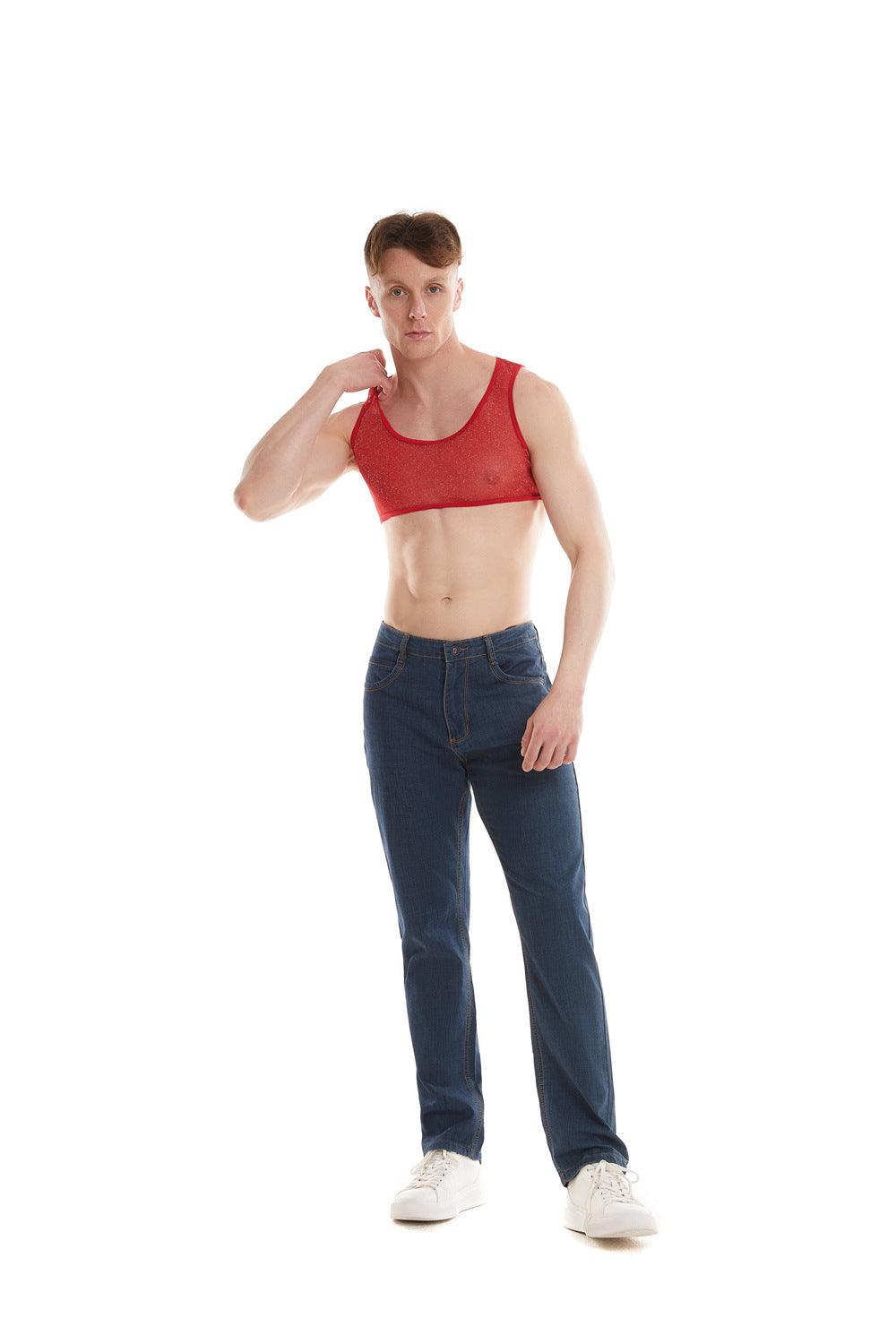 Shiny Transparent Sports Crop Top - CT023 - YDressup
