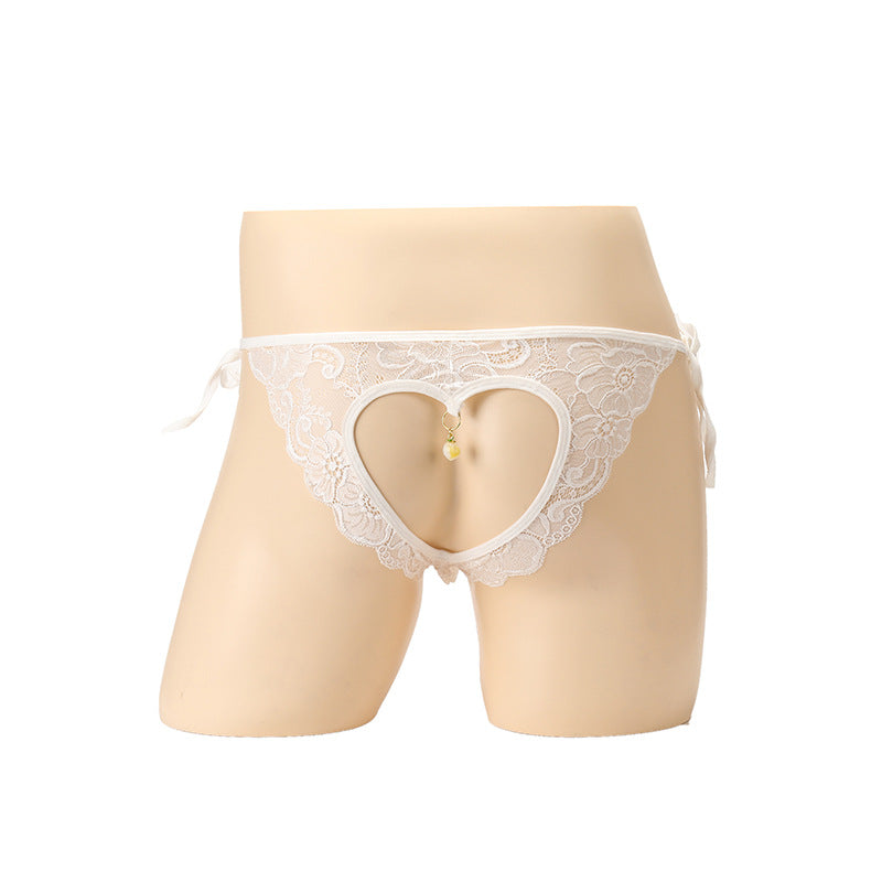 Sexy Heart-Cut Lace Jewel Brief - SJK059