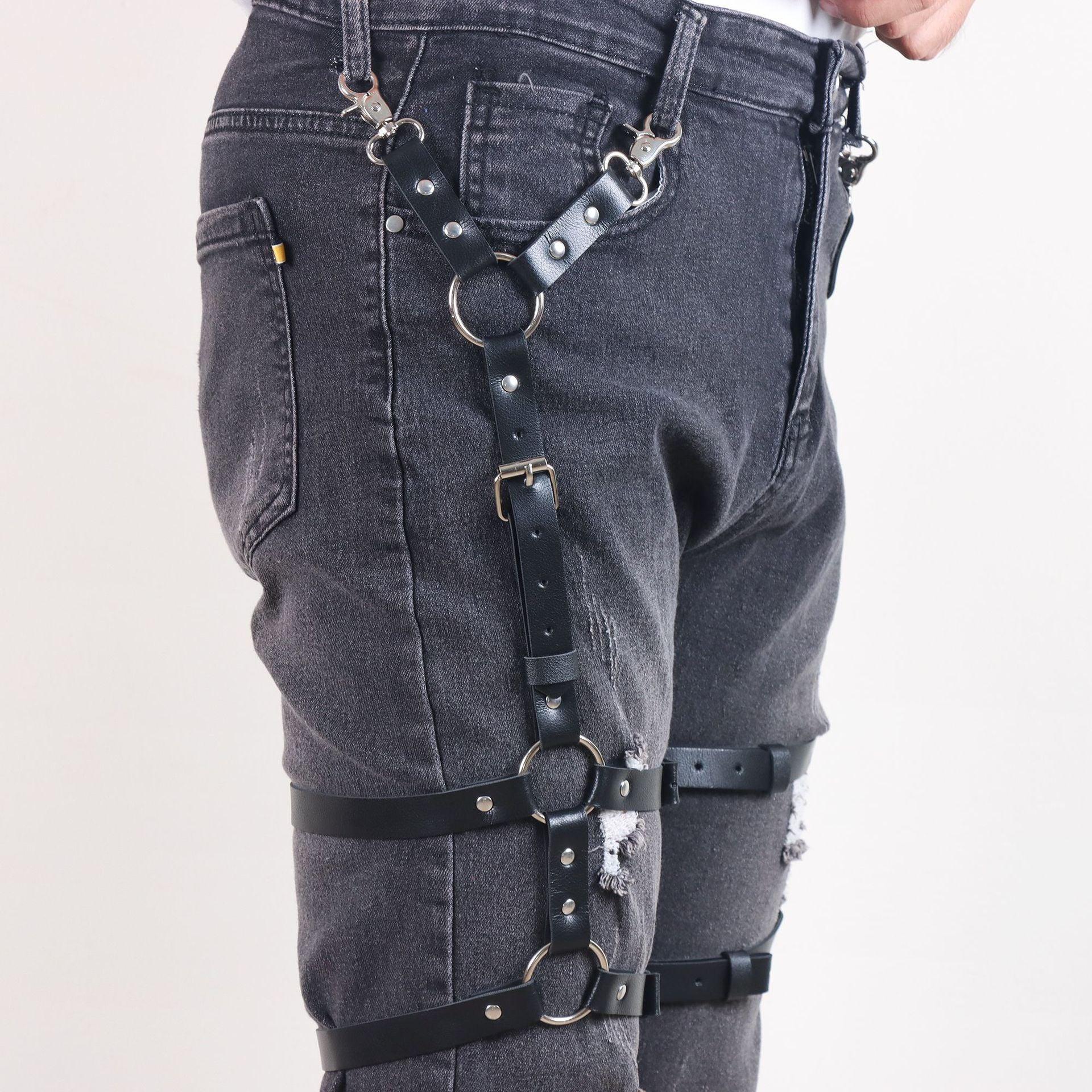 Leather Thigh Leg Garters Belt Harness Punk Body Cage - KB002