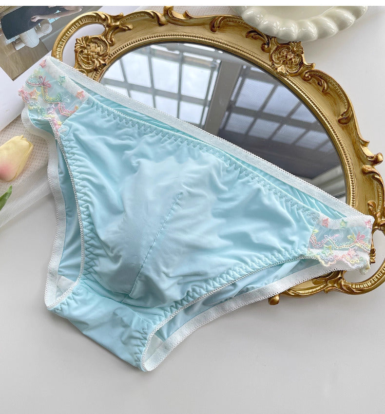 Cute Lace Embroidered Men's Panties - FU020