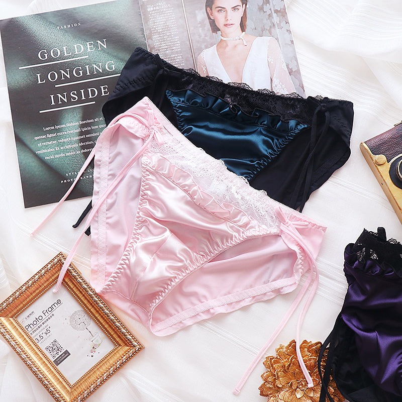 Luxury Satin Men's Bow Panties - FU011