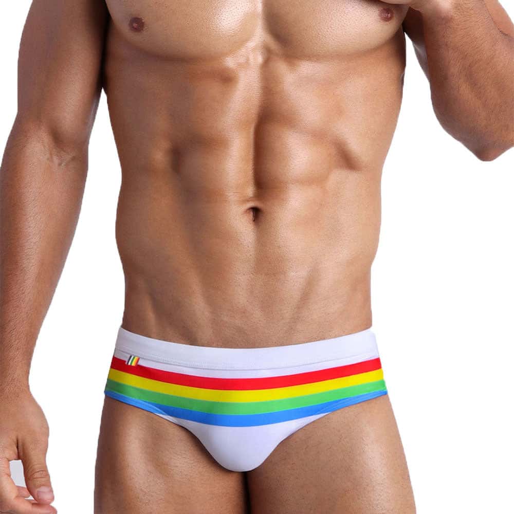 Vibrant Stripes Swim Briefs - YK042 - YDressup