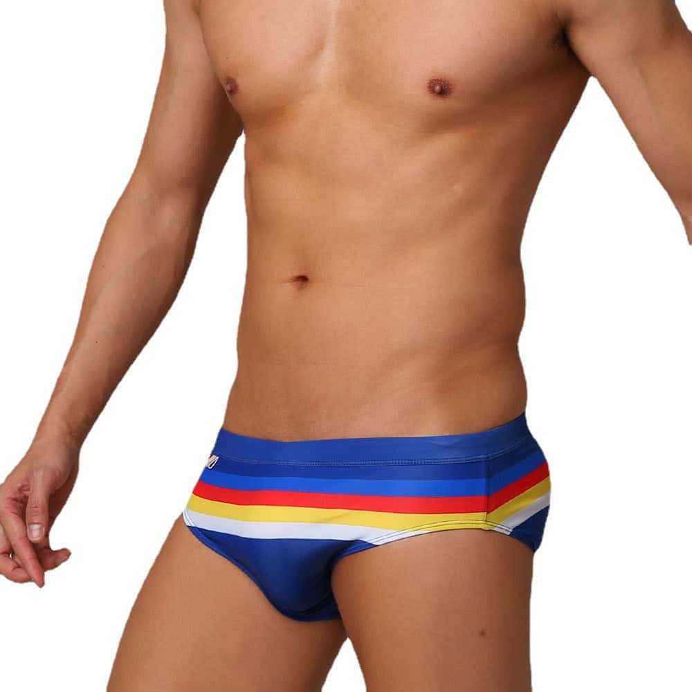 Vibrant Stripes Swim Briefs - YK042 - YDressup