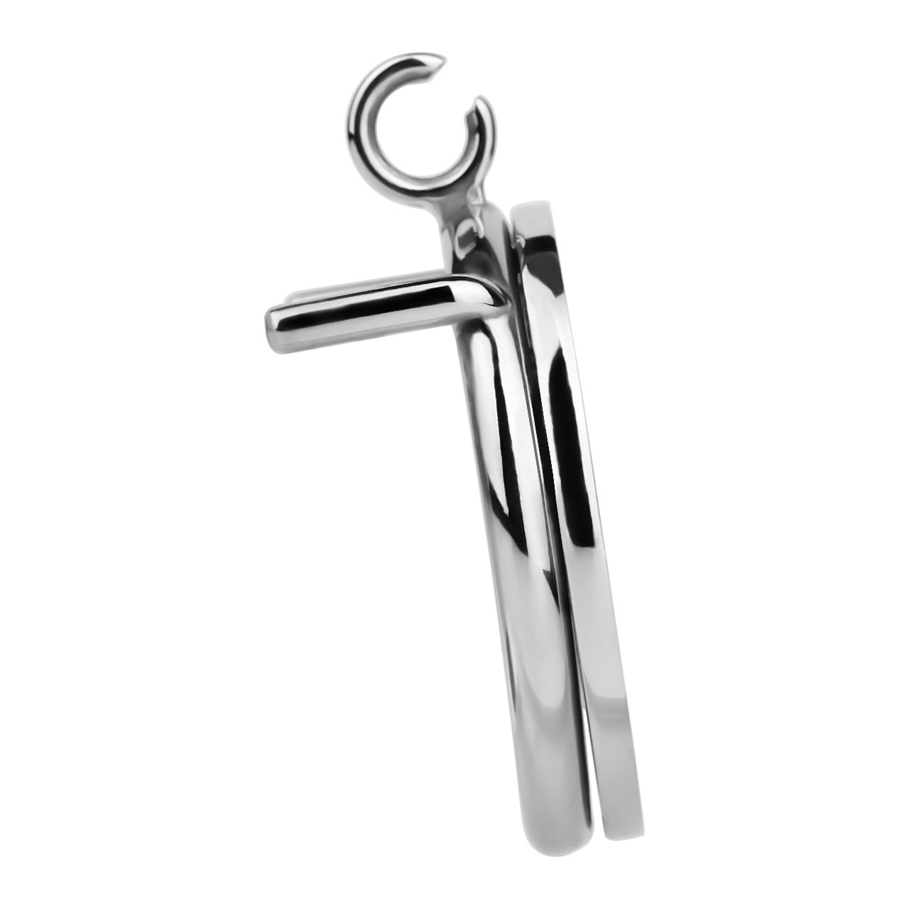 Steel Butterfly Inverted Chastity Cage with Urethral - YJS016