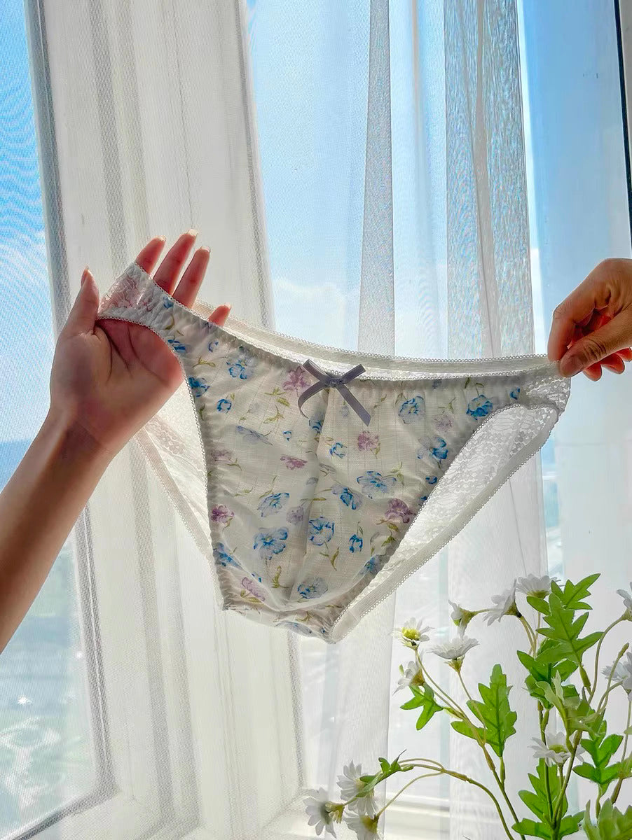 Femboy Floral Lace Thong with Pouch - PU010