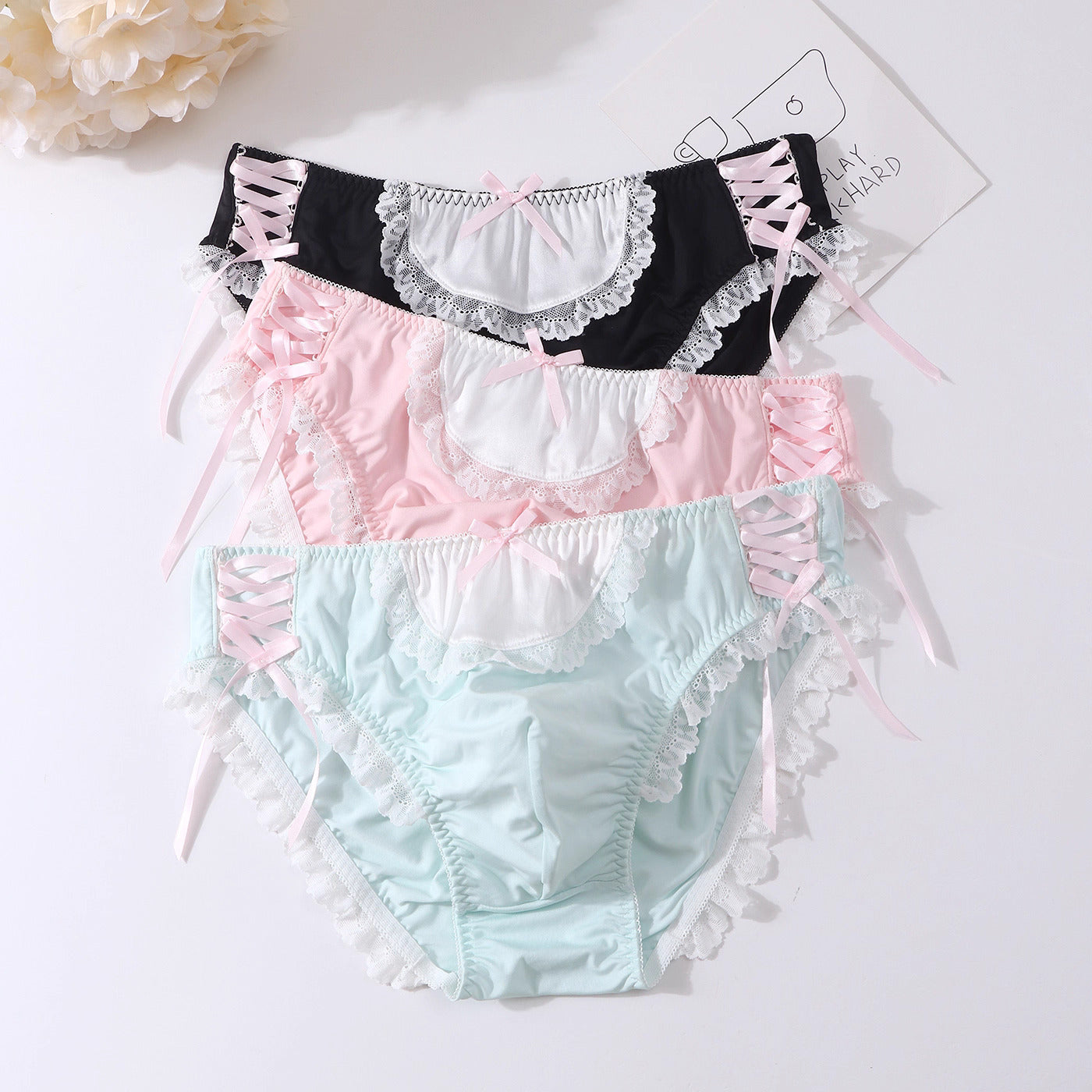 Femboy Lace Tie-Side Briefs - FU006