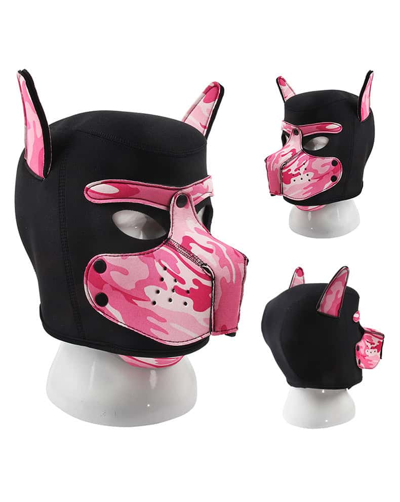 BDSM Bondage Dog Hood Mask with Detachable Nose for Roleplay - KB055