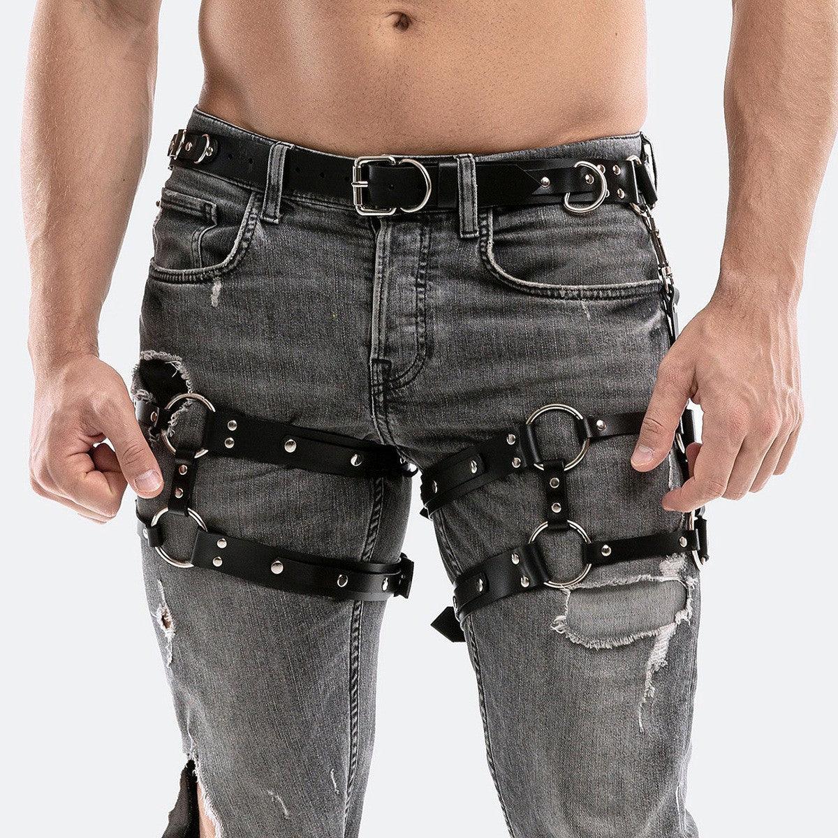 Leather Thigh Leg Garters Belt Harness Punk Body Cage - KB002