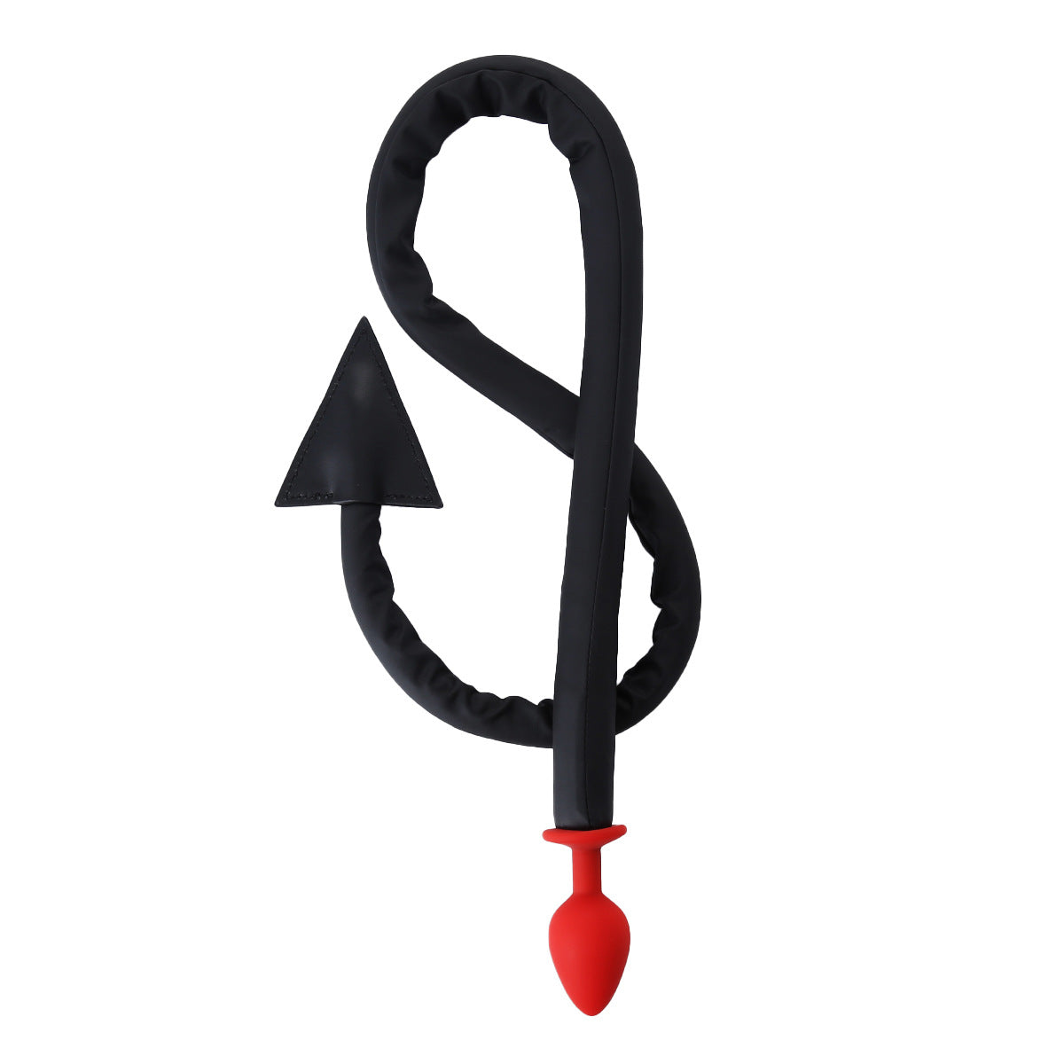 Erotic Toy Black Devil Tail SM Adult Silicone Red Anal Plug Leather Whip - PJ026