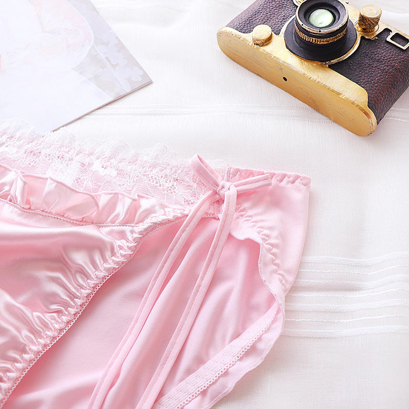 Luxury Satin Men's Bow Panties - FU011