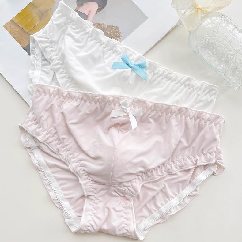 Sexy Femboy Ice-Silk Briefs with Sweet Bow - FU003