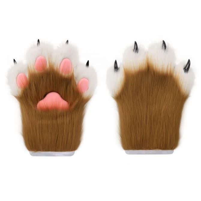 Furry Animal Paw Gloves - PJ045 - YDressup