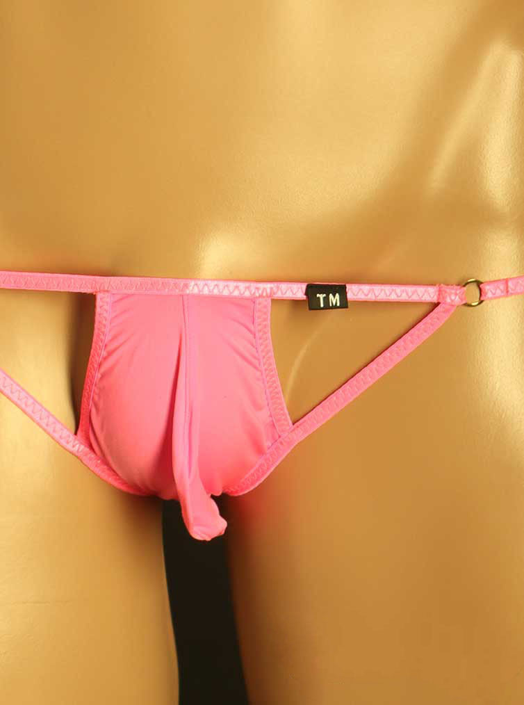 Men's Ice Silk Low Waist Sheer Briefs with Pouch - DZK062 - YDressup