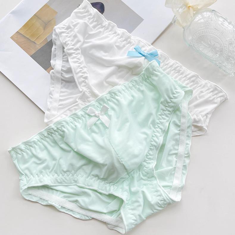 Sexy Femboy Ice-Silk Briefs with Sweet Bow - FU003