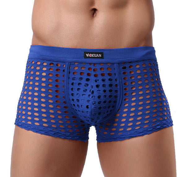 Sexy Underwear Mesh Breathable Boxer Briefs Soft Stretch Trunks - PJK025